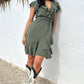 🩷Summer Hot Sale 60% OFF☀️Women's Elegant Waist Tie V-Neck Ruffle Dress