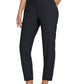 Women’s Fitted High-Waisted Zip-Pocket Trousers - 👖Lightweight, Breathable, Soft 26\"/27\" Ankle Pants with Zipper Pockets