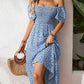 🌈2026 Summer Hot Sale ✨Square Neck Floral Midi Dress – Smocked Bodice, Flowy Tiered Skirt, Romantic 🌸