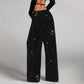 💖LAST DAY SALE 65% OFF💃Women's Sequin Sparkle Wide Leg Pants with Elastic Waistband