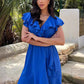 🩷Summer Hot Sale 60% OFF☀️Women's Elegant Waist Tie V-Neck Ruffle Dress
