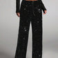 💖LAST DAY SALE 65% OFF💃Women's Sequin Sparkle Wide Leg Pants with Elastic Waistband