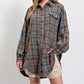 🔥50% OFF & Free Shipping🔥🏆Women's Mineral Washed Button Down Plaid Shirt