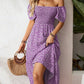 🌈2026 Summer Hot Sale ✨Square Neck Floral Midi Dress – Smocked Bodice, Flowy Tiered Skirt, Romantic 🌸
