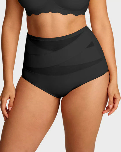 🌸 Last Day Special Price £9.99 ! 🔥Buy 1 Get 1 Free🎁Plus-Size High-Waist Cross Tummy Control Panties