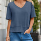 💥2026 Hot Sale 49% OFF👚Women's Half Sleeve V-Neck Top with Patchwork Hem