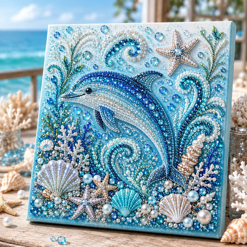 🌊LAST DAY SALE: Only £9.99🌊✨ Ocean Theme Pearl Art DIY Kit – Relaxing DIY Craft to Create Stunning Coastal Artwork