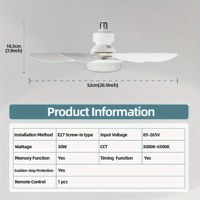 ⏳Limited-time Special Price:£ 15.99!!🔥SmartBreez™ 40W LED Ceiling Fan Light – 20.5” Ultra-Quiet with Remote 🎯 | E27 + FREE B22 Adapter 🔌 | For Bedroom 😴, Kitchen 👩‍🍳 & Garage 🛠️ – UK Ready! 🇬🇧