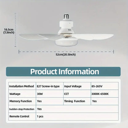 ⏳Limited-time Special Price:£ 15.99!!🔥SmartBreez™ 40W LED Ceiling Fan Light – 20.5” Ultra-Quiet with Remote 🎯 | E27 + FREE B22 Adapter 🔌 | For Bedroom 😴, Kitchen 👩‍🍳 & Garage 🛠️ – UK Ready! 🇬🇧