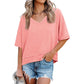 💥2026 Hot Sale 49% OFF👚Women's Half Sleeve V-Neck Top with Patchwork Hem