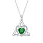 Birthstone Celtic Trinity Knot Heart Necklace✨ Heart Shape Celtic Trinity Knot Birthstone Pendant