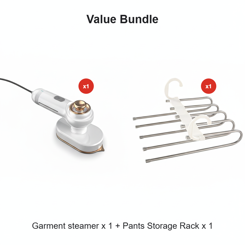 🥳2026 HOT SALE💨 50% OFF! Steam Iron & Steamer 2-in-1 – Kills 99.99% mites & bacteria. 5s preheat, 150ml tank. Ceramic plate, even heat. Safe for silk to cotton. Your fabric care essential. 🛡️🌿