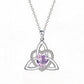 Birthstone Celtic Trinity Knot Heart Necklace✨ Heart Shape Celtic Trinity Knot Birthstone Pendant