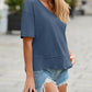 💥2026 Hot Sale 49% OFF👚Women's Half Sleeve V-Neck Top with Patchwork Hem