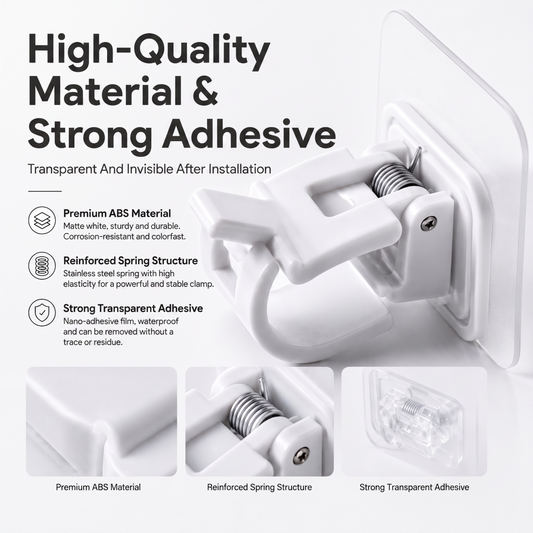 🔥Nail-Free Adjustable Curtain Rod Hooks
