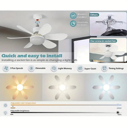 ⏳Limited-time Special Price:£ 15.99!!🔥SmartBreez™ 40W LED Ceiling Fan Light – 20.5” Ultra-Quiet with Remote 🎯 | E27 + FREE B22 Adapter 🔌 | For Bedroom 😴, Kitchen 👩‍🍳 & Garage 🛠️ – UK Ready! 🇬🇧
