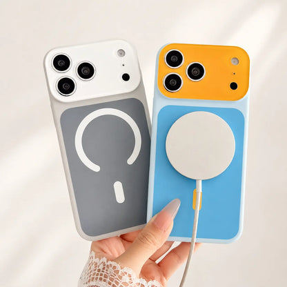 🔥Summer Hot Sale - ONLY ￡8.99!!⚡🌈Dopamine Color Block MagSafe Case – Ultra-Slim Matte Hard PC Cover for iPhone 17 Pro Max