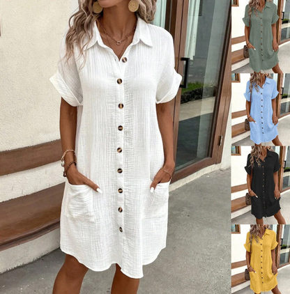 ✨Women’s Summer Midi Dress – Breezy, Flattering & Effortlessly Chic! Lightweight Button-Down with Pockets 🇬🇧☀️