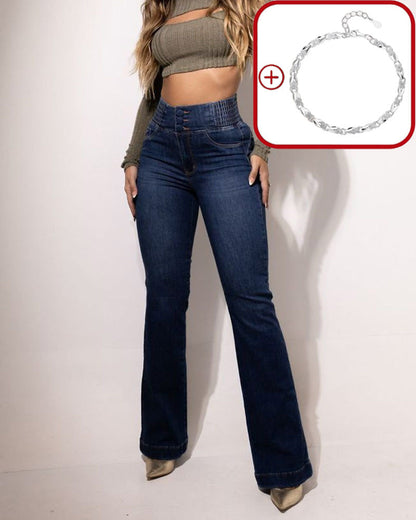 🥳2026 HOT SALE🥳💞50K+ SOLD!👖 50% OFF! Stretch High-Waist Flare Jeans – Gentle tummy support that hugs your curves. Soft stretch denim, easy to move in. Flattering for every shape. 👵🌸