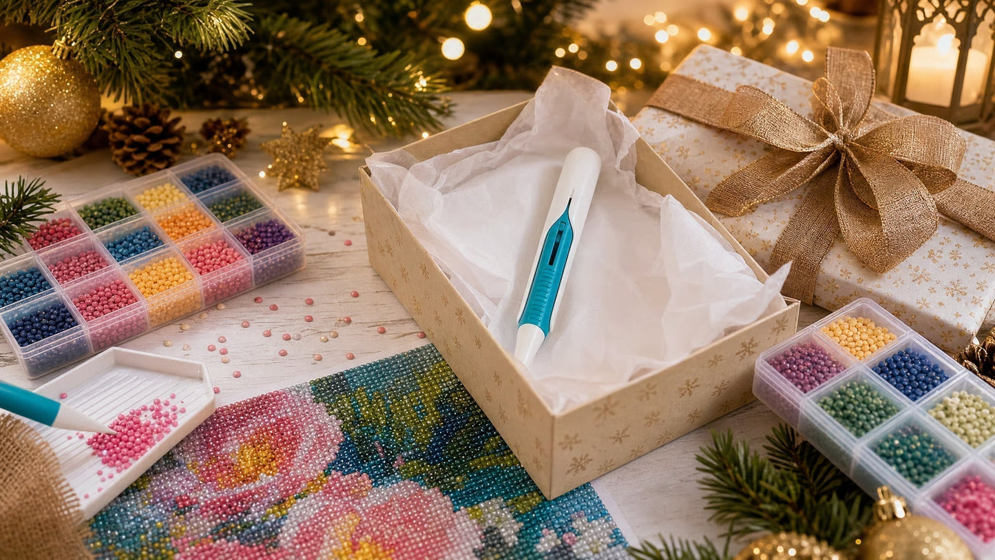 🔥 Last Day 60% OFF – 💎 Automatic Diamond Painting Bead Dispenser Pen & Tray Set