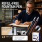 ✍️ High-Capacity Fountain Pen – Refillable Ink Pen with No Cartridge Changes