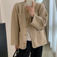 Simple Temperament Metal Button Short Coat for women