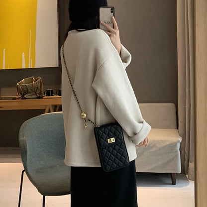 Simple Temperament Metal Button Short Coat for women