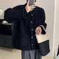 Simple Temperament Metal Button Short Coat for women