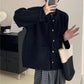 Simple Temperament Metal Button Short Coat for women
