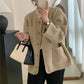 Simple Temperament Metal Button Short Coat for women