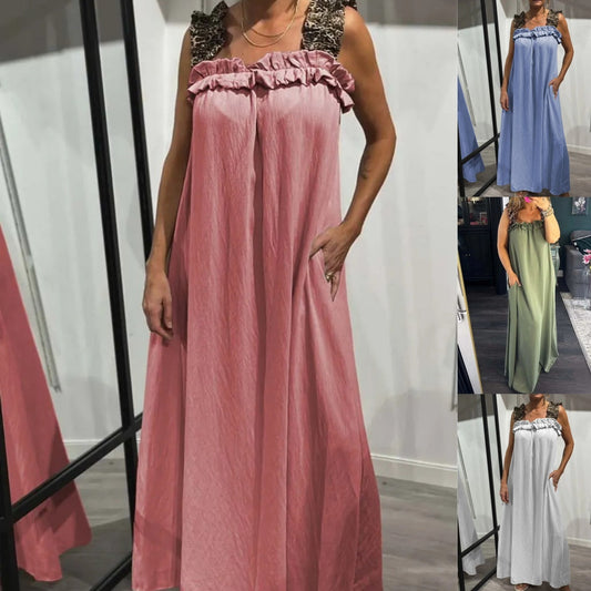 💖Limited Sale 49% OFF💖Women's Casual Sleeveless Maxi Dress with Pockets