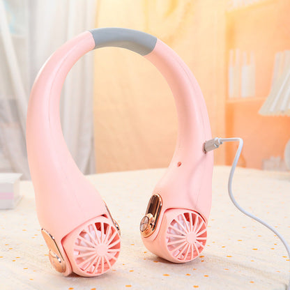 💨2026 Summer Hot Sale 55% OFF💞🍃 USB Portable Bladeless Neck Fan –😎Ultra‑quiet, 360° rotating, 3 speeds🌬️