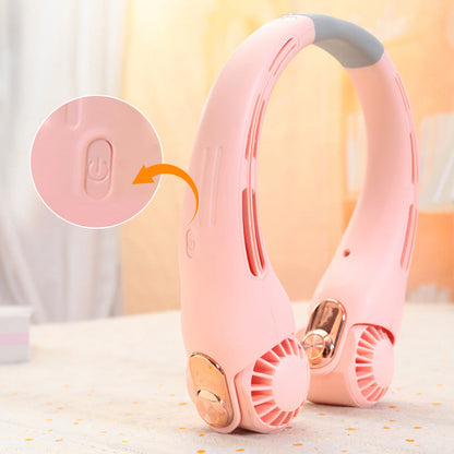 💨2026 Summer Hot Sale 55% OFF💞🍃 USB Portable Bladeless Neck Fan –😎Ultra‑quiet, 360° rotating, 3 speeds🌬️