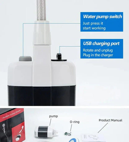 ⏳Limited Sale 50%OFF🚿Stay Fresh Outdoors✨Portable Camping Shower with Adjustable Flow – For Easy & Convenient Outdoor Cleaning!