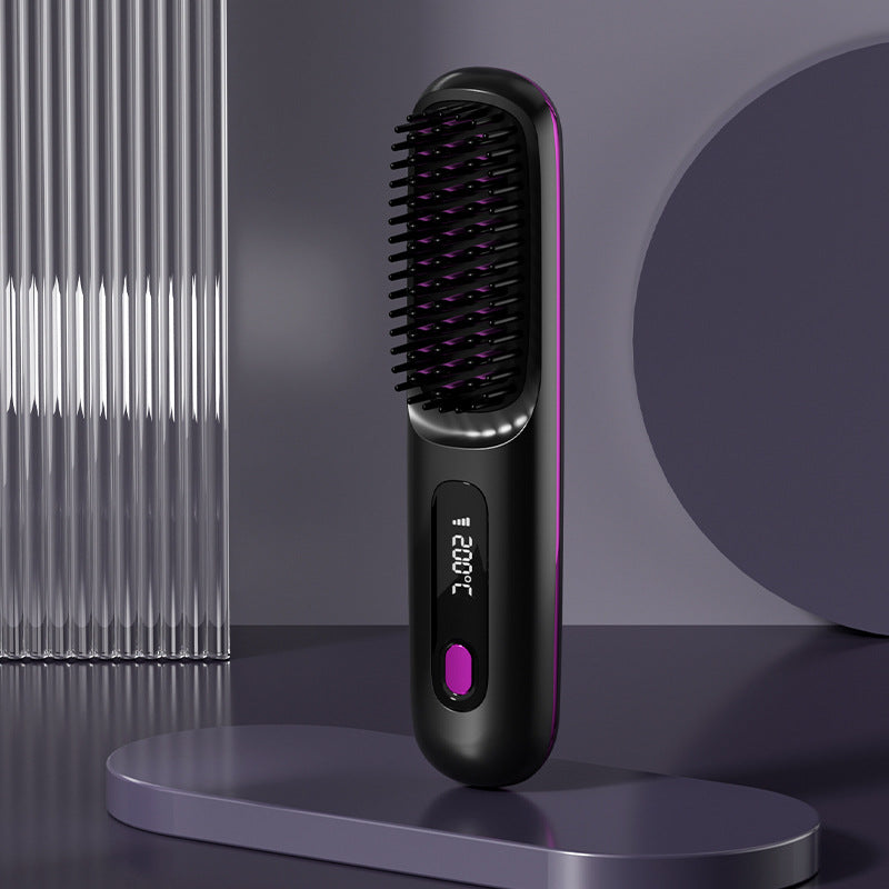 🔥NEW YEAR SALE £13.99!!⚡50K+ SOLD!💁‍♀️Wireless Ceramic Heating Hair Straightening Hairbrush