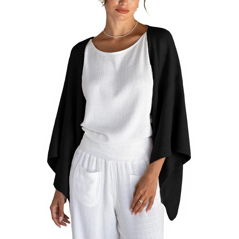 Hot sale 60%OFF💥Women's 3/4 Sleeve Front-Open Loose Shawl