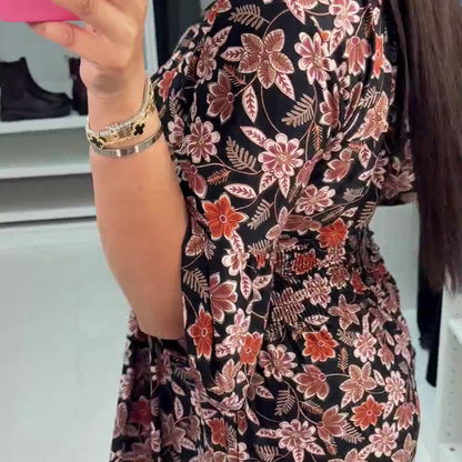 ⏳Time-limited Special 60%OFF⏰V-neck comfy Printed long Dress