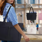 💕Hot Sale 50% OFF🎁Wandering Nature Puffer Tote Bag with Cup Holder & Laptop Compartment & Trolley Sleeve for Travel, Work, Nurse, Women