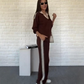 💫 Flash Sale: Save 70% Now🍂 Women's Long Sleeve Lapel Top & Pants Set – Perfect for Both Work and Leisure