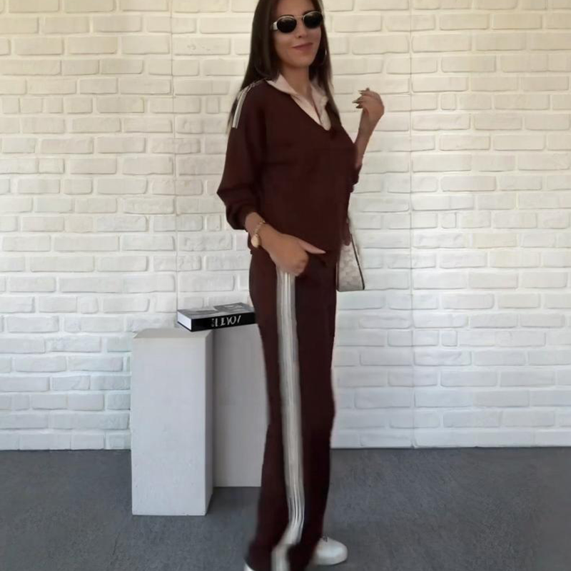 💫 Flash Sale: Save 70% Now🍂 Women's Long Sleeve Lapel Top & Pants Set – Perfect for Both Work and Leisure