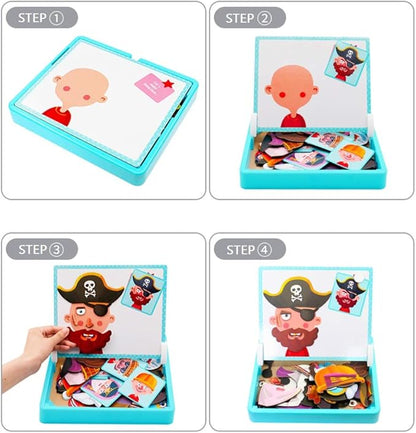 🔥Limited Sale 77%OFF🔥Magnetic Face make over Puzzle: Double-Sided Travel Game