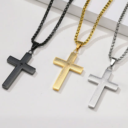 Stainless Steel Cross Pendant Necklace for Men & Women