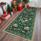 🎁 Christmas Decorative Hallway Runner Rug, Non Slip Festive Xmas Rug Santa Reindeer Print for Entry Kitchen Indoor