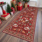 🎁 Christmas Decorative Hallway Runner Rug, Non Slip Festive Xmas Rug Santa Reindeer Print for Entry Kitchen Indoor