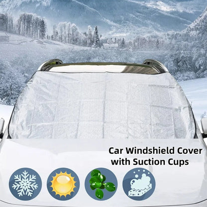 🥳2026 HOT SALE🥳💞50K+ SOLD! 🚗🌀 50% OFF! Car Windshield Cover with Suction Cups – blocks 99% UV, prevents frost & snow. Keeps car cool in summer, no scraping in winter! 🛡️✅