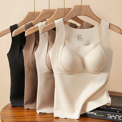 Slimming Fit Warm Vest with Built-in Chest Pad