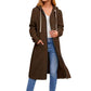 Women's Solid Hooded Zipper Long Sweatshirts