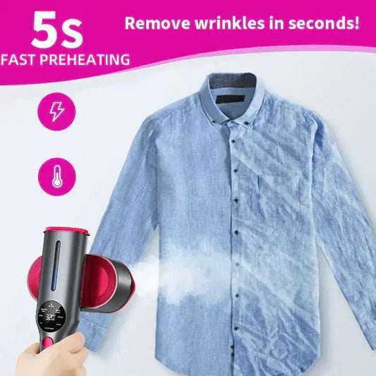 🥳2026 HOT SALE💨 67% OFF! Steam Iron & Steamer 2-in-1 – Kills 99.99% mites & bacteria. 5s preheat, 150ml tank. Ceramic plate, even heat. Safe for silk to cotton. Your fabric care essential. 🛡️🌿