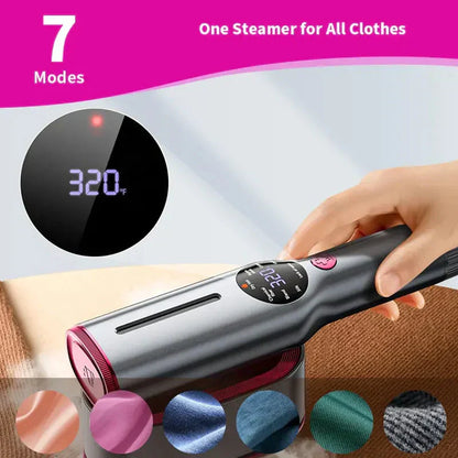 🥳2026 HOT SALE💨 50% OFF! Steam Iron & Steamer 2-in-1 – Kills 99.99% mites & bacteria. 5s preheat, 150ml tank. Ceramic plate, even heat. Safe for silk to cotton. Your fabric care essential. 🛡️🌿