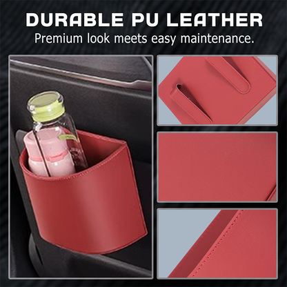 🥳2026 HOT SALE🚗🧺 50% OFF! Leather Car Door Cup Holder – Wide‑mouth opening, easy reach for drinks & phone. Clip‑on secure fit. PU leather, tough & stylish. 🛡️✨